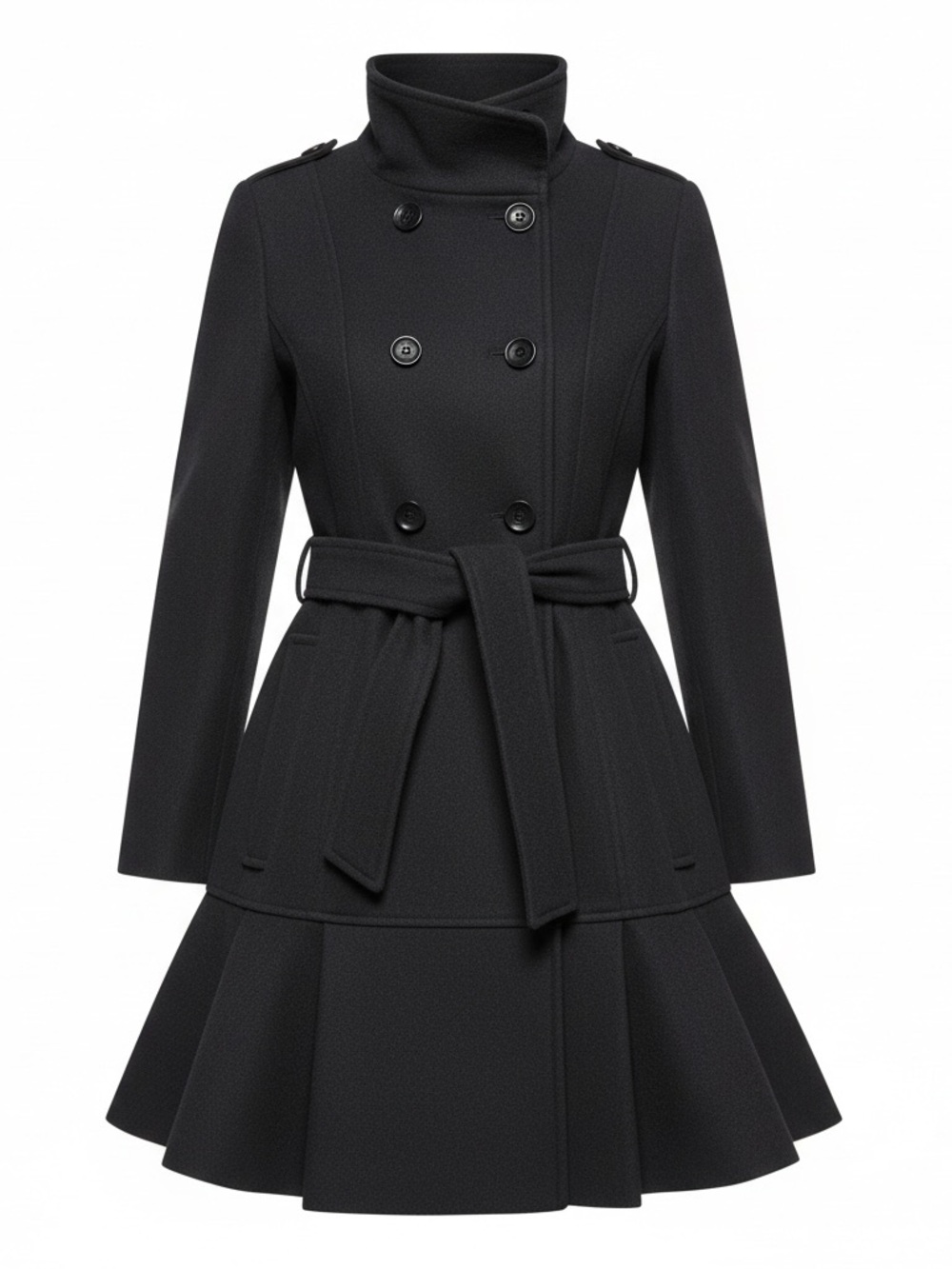 Calvin Klein Black Double-Breasted Belted Mini Dress